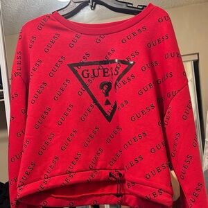 Guess Red All-Over Logo Sweatshirt